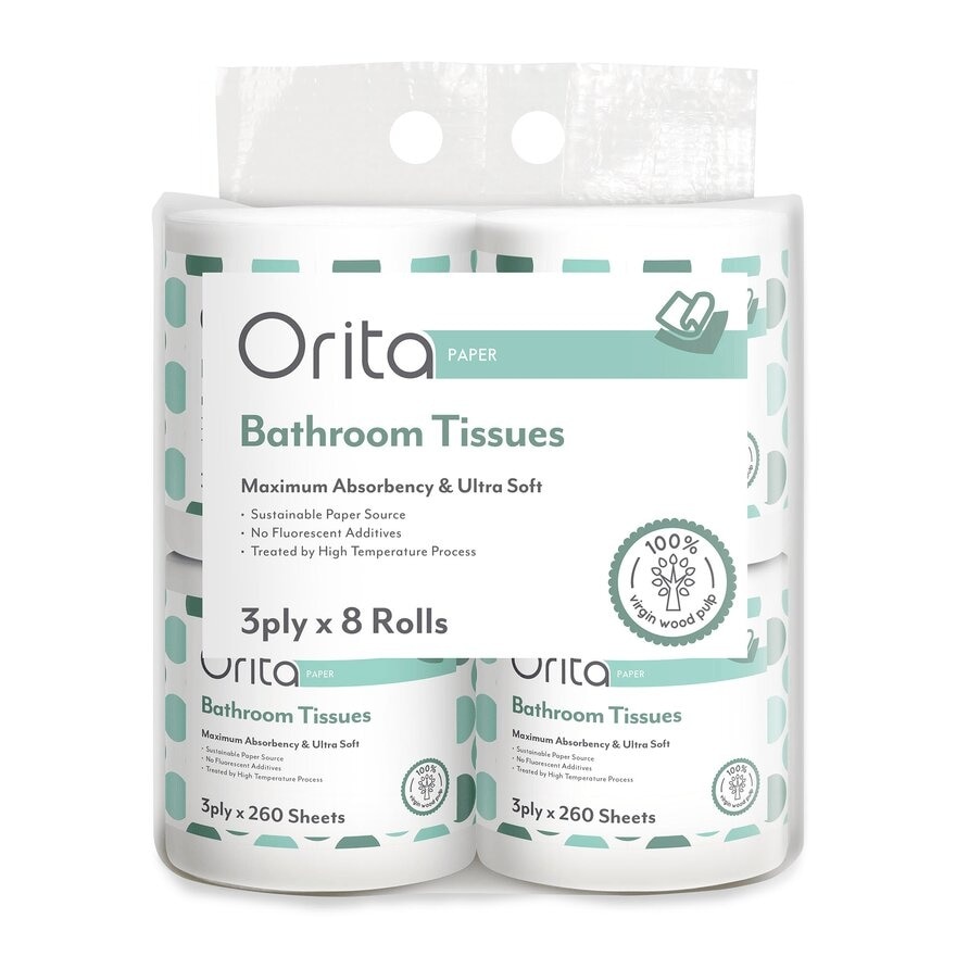 ORITA TOILET ROLL 3Ply 260 Sheets x 8s