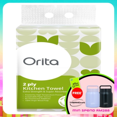 ORITA - Soft Pack Kitchen Towel 2Ply 120 Sheets x 4s
