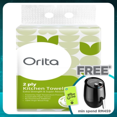 ORITA Soft Pack Kitchen Towel 2Ply 120 Sheets x 4s
