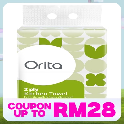 ORITA Soft Pack Kitchen Towel 2Ply 120 Sheets x 4s