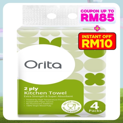 ORITA Soft Pack Kitchen Towel 2Ply 120 Sheets x 4s