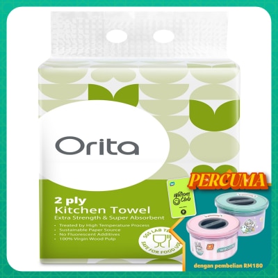 ORITA Soft Pack Kitchen Towel 2Ply 120 Sheets x 4s