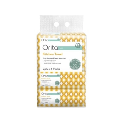 ORITA Soft Pack Kitchen Towel 2Ply 120 Sheets x 4s