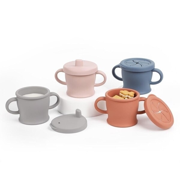 Silicone Sip-N-Snack Cup (250ml) - Blush