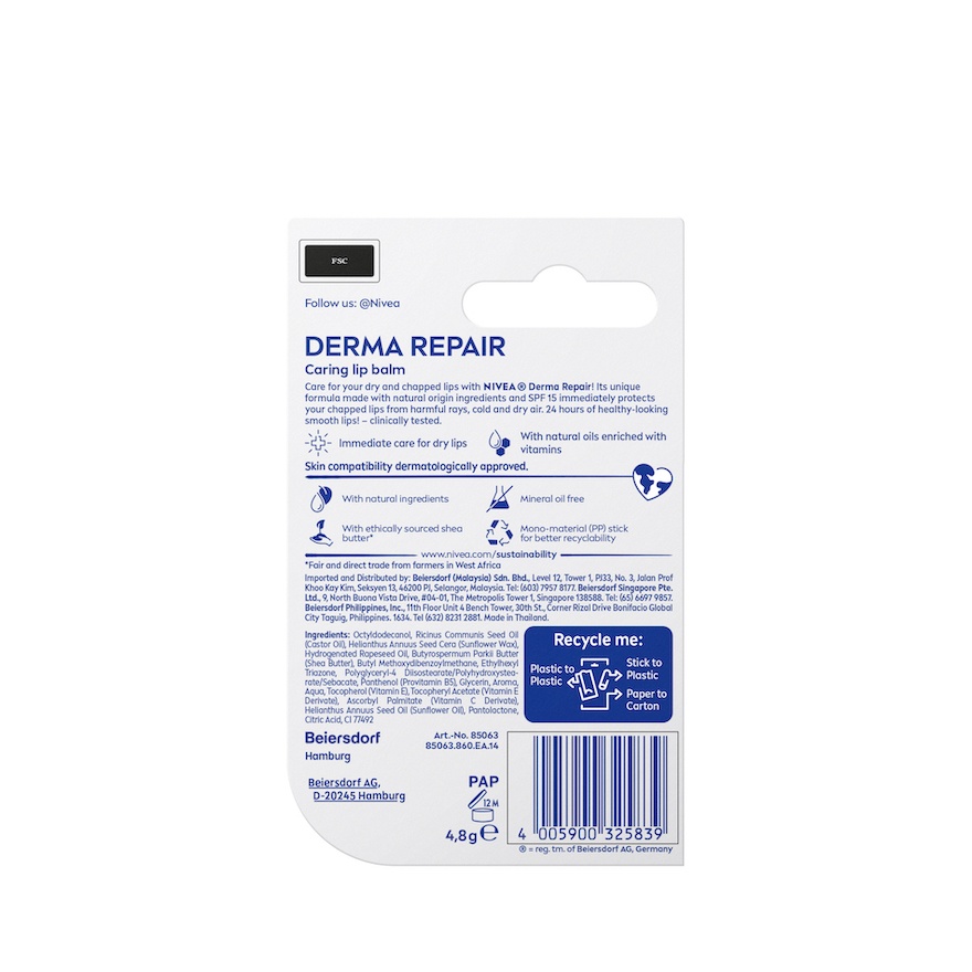 Med Repair SPF15 Caring Lip Balm 4.8g image