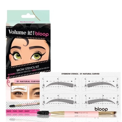 BLOOP Brow Brush & Stencils 01 Curved