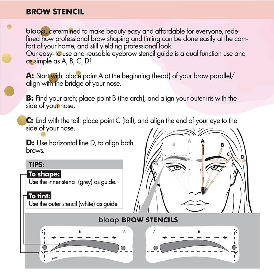 Brow Brush & Stencils 01 Curved