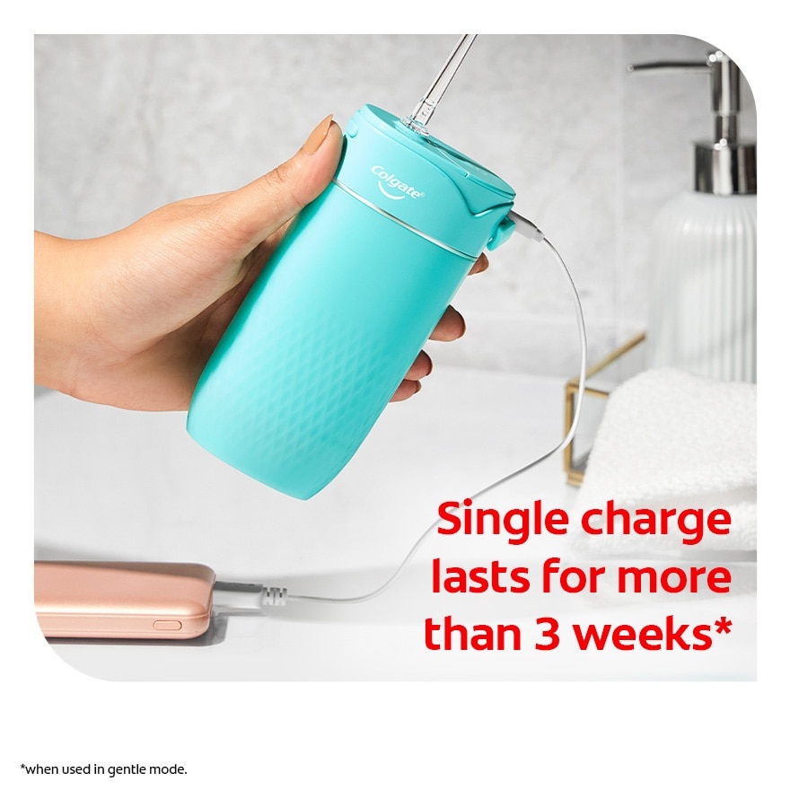 Portable Water Flosser Rechargeable Teal 1s