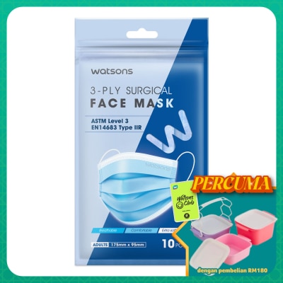 WATSONS - Surgical 3Ply Face Mask Adult 10s