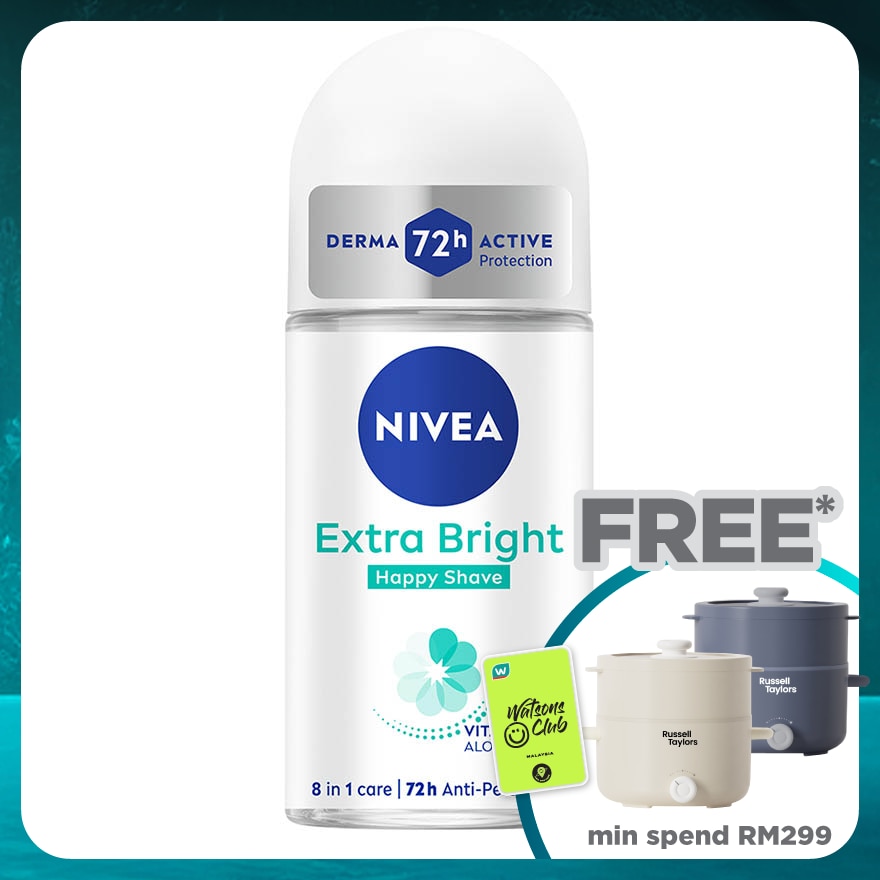 Deodorant Brightening Happy Shave Roll On 50ml