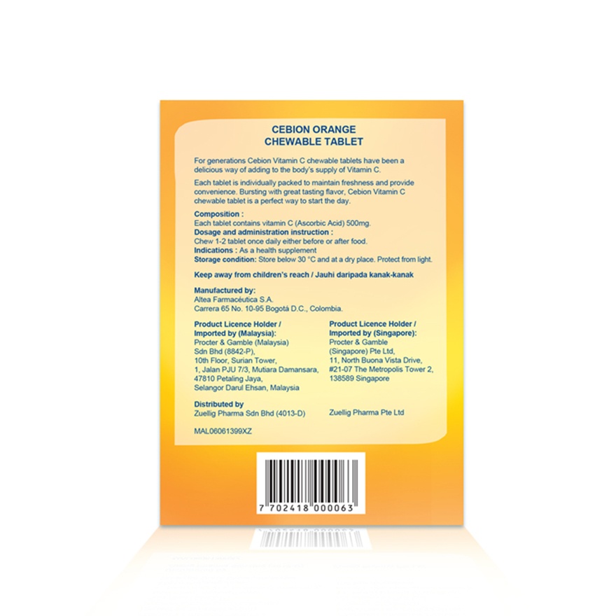 Vitamin C 500mg Chewable Tablets 30's image
