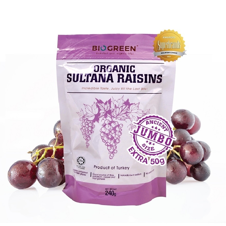 Organic Sultana Raisins 190g + 50g