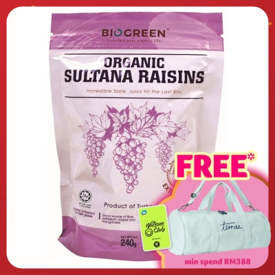 BIOGREEN Organic Sultana Raisins 190g + 50g