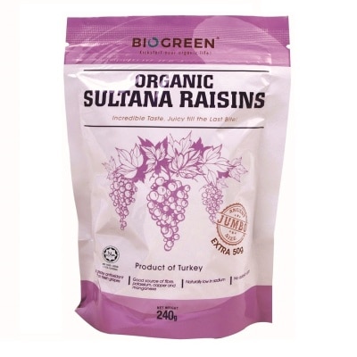 BIOGREEN Organic Sultana Raisins 190g + 50g