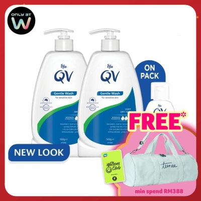 QV Gentle Wash 500g Twin Pack FREE QV Skin Lotion 50ml