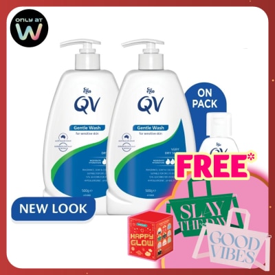 QV Gentle Wash 500g Twin Pack FREE QV Skin Lotion 50ml