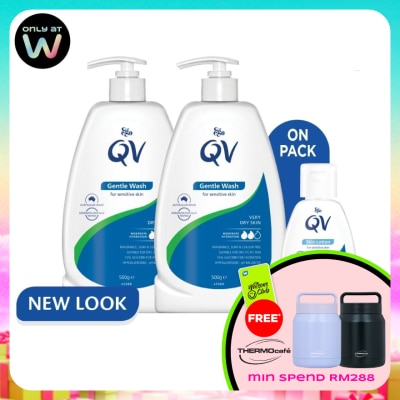QV - Gentle Wash 500g Twin Pack FREE QV Skin Lotion 50ml
