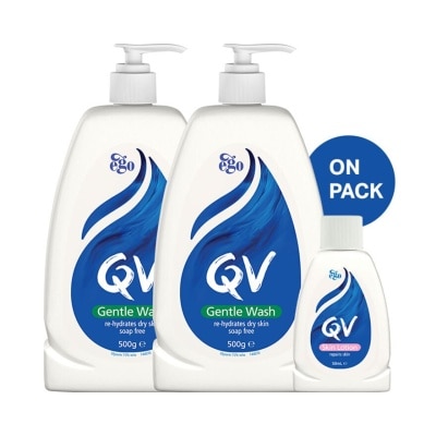 QV Gentle Wash 500g Twin Pack Foc Skin Lotion 50ml