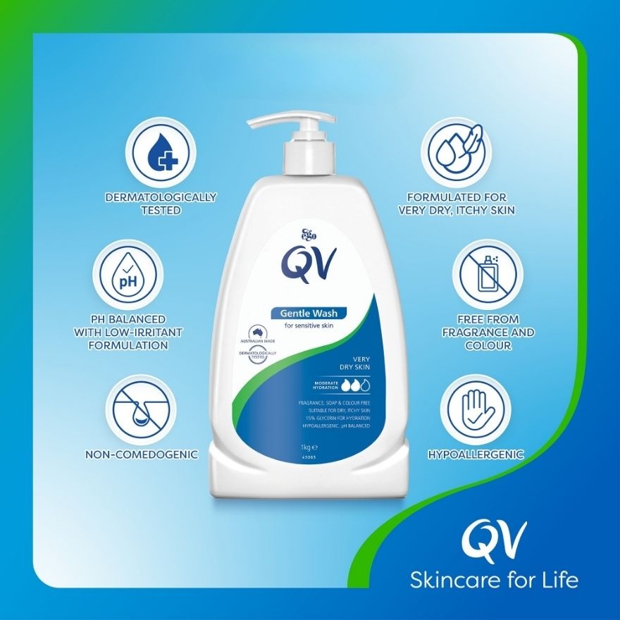 Gentle Wash 500g Twin Pack FREE QV Skin Lotion 50ml image