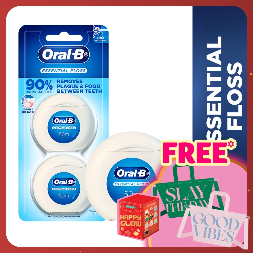 Essential Waxed Dental Floss 2 x 50m