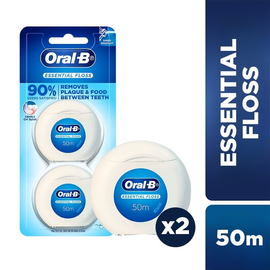 Essential Waxed Dental Floss 2 x 50m