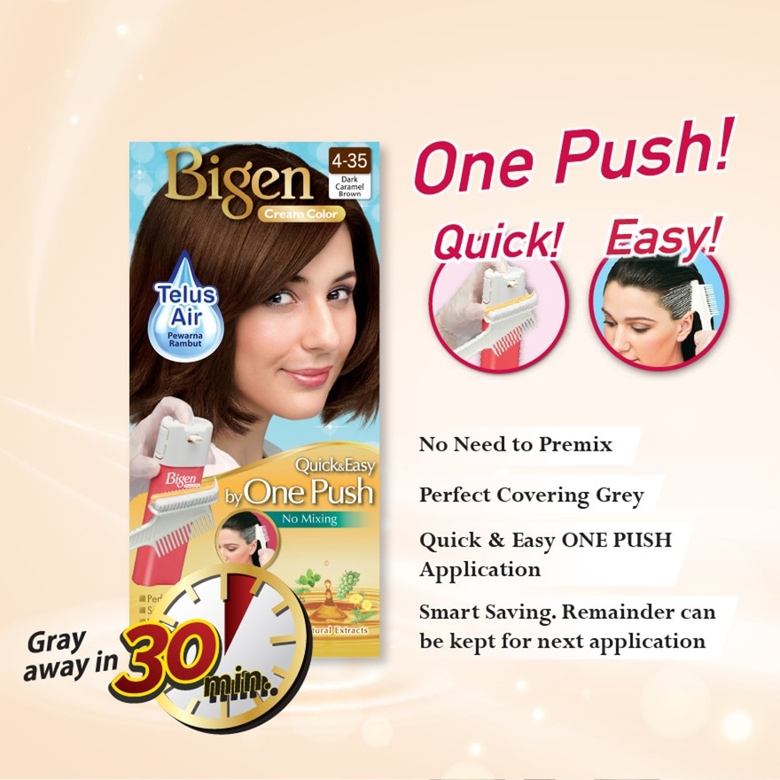 One Push Dark Caramel Brown 4.35 1's