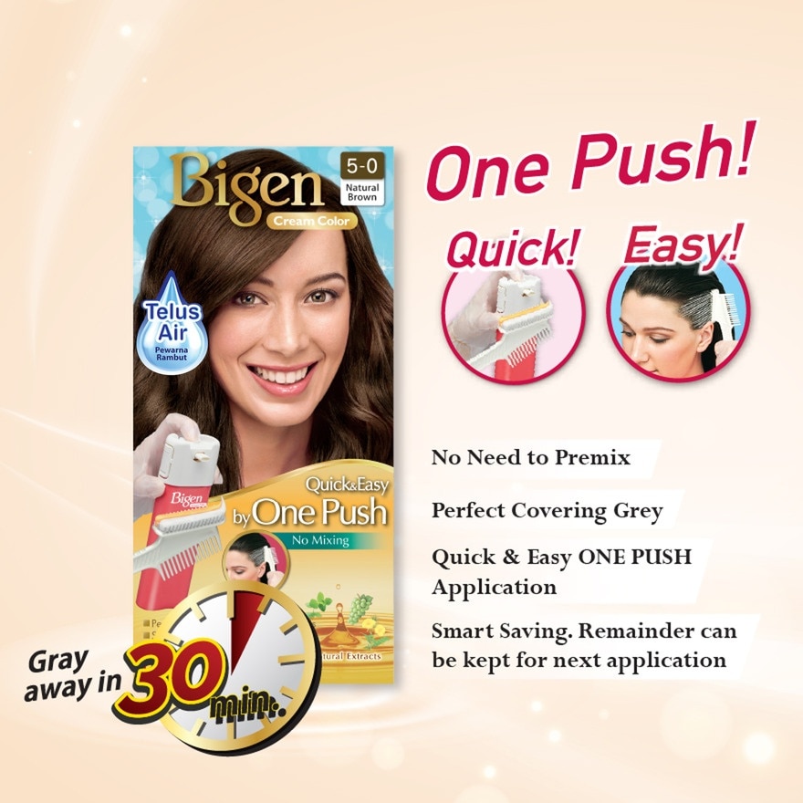 One Push Natural Brown 5.0 1's