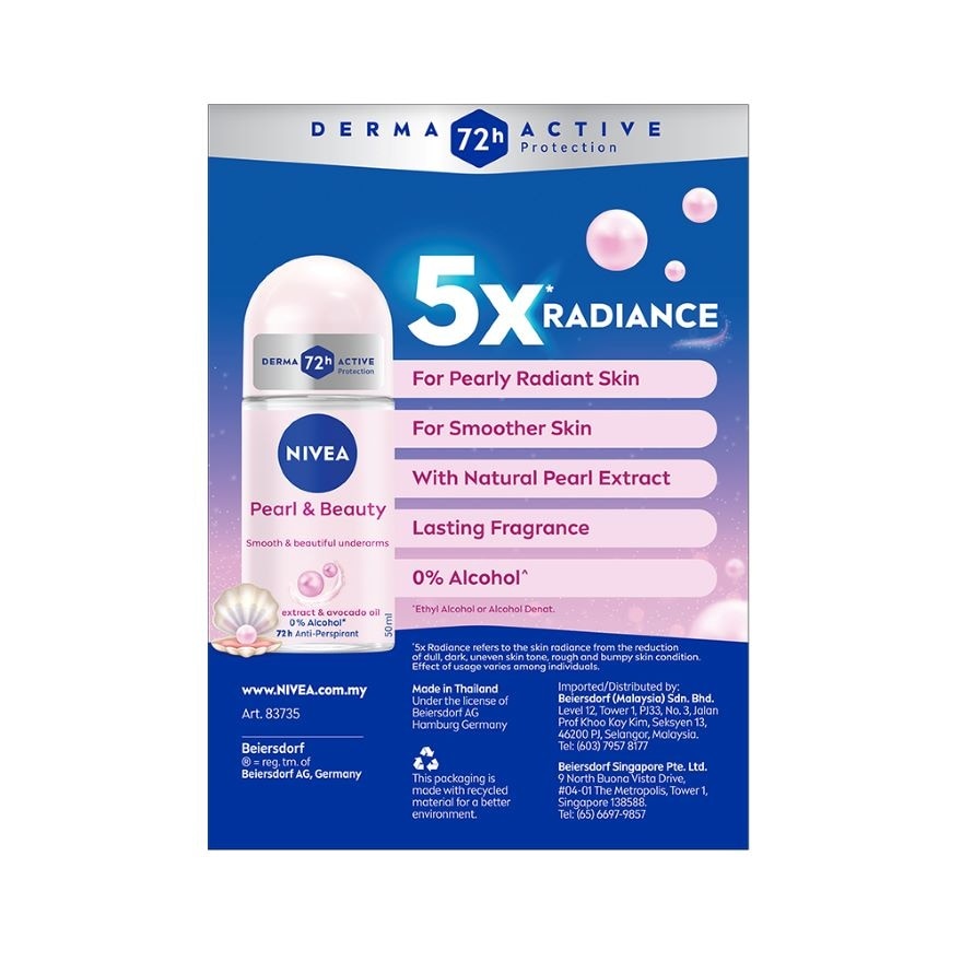 Deodorant Pearl & Beauty Roll On Twin Pack 2x50ml