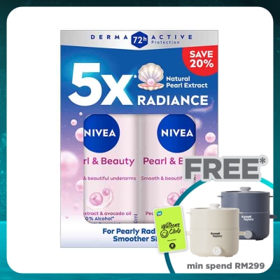 NIVEA Deodorant Pearl & Beauty Roll On Twin Pack 2x50ml