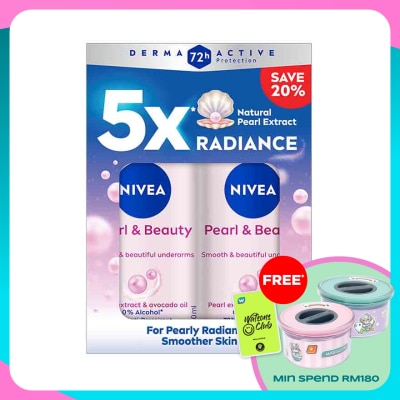 NIVEA Deodorant Pearl & Beauty Roll On Twin Pack 2x50ml