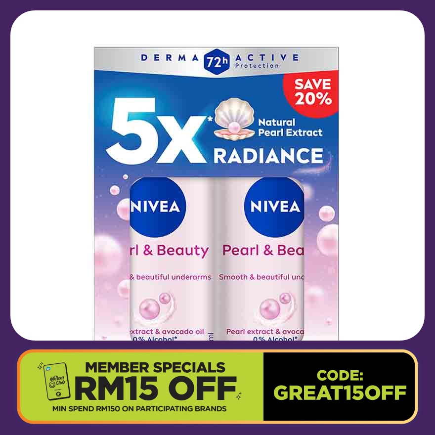 Deodorant Pearl & Beauty Roll On Twin Pack 2x50ml