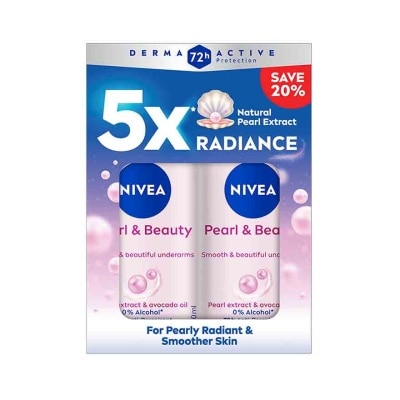 NIVEA Deodorant Pearl & Beauty Roll On Twin Pack 2x50ml