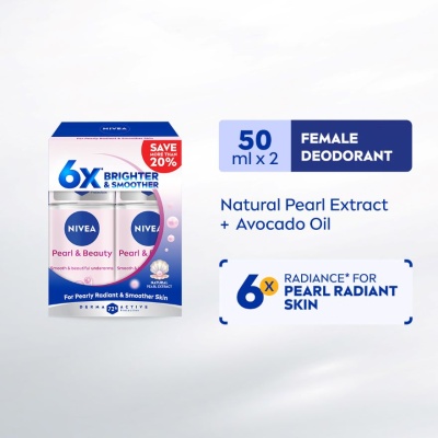 NIVEA Deodorant Pearl & Beauty Roll On Twin Pack 2x50ml image