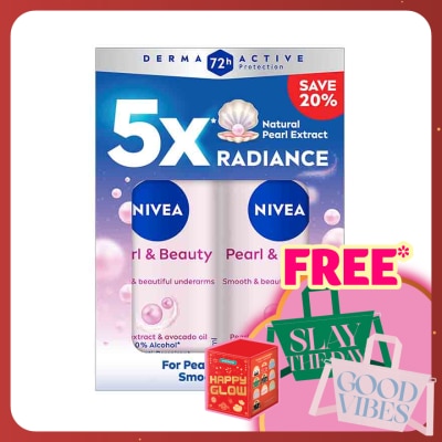 NIVEA Deodorant Pearl & Beauty Roll On Twin Pack 2x50ml