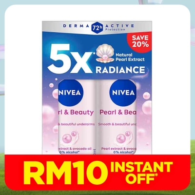 NIVEA Deodorant Pearl & Beauty Roll On Twin Pack 2x50ml