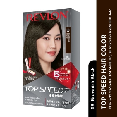 REVLON Top Speed Hair Color Brownish Black 1pc