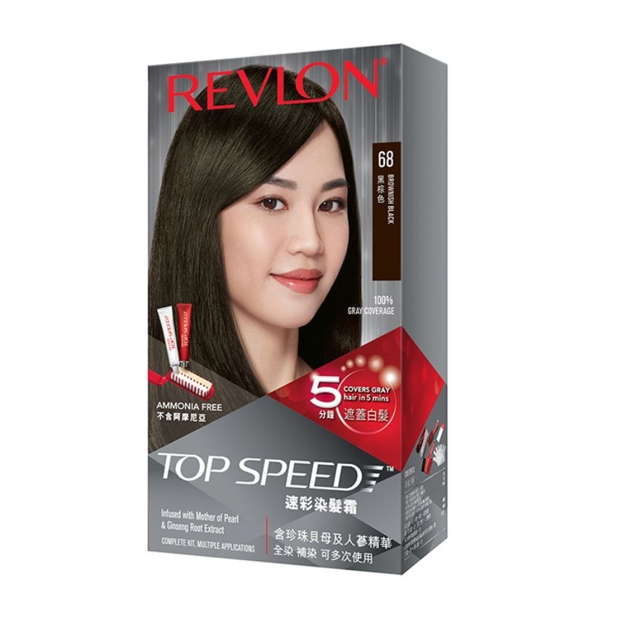 Top Speed Hair Color Brownish Black 1pc