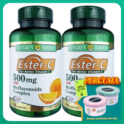 NATURE'S BOUNTY Ester-C 500mg Bioflavonoids Complex 2 x 90's