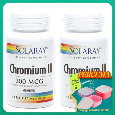 SOLARAY - Chromium III 200MCG 2 x 50's