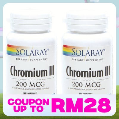 SOLARAY Chromium III 200MCG 2 x 50's
