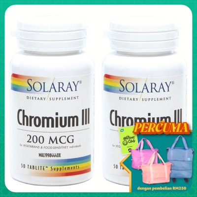SOLARAY - Chromium III 200MCG 2 x 50's