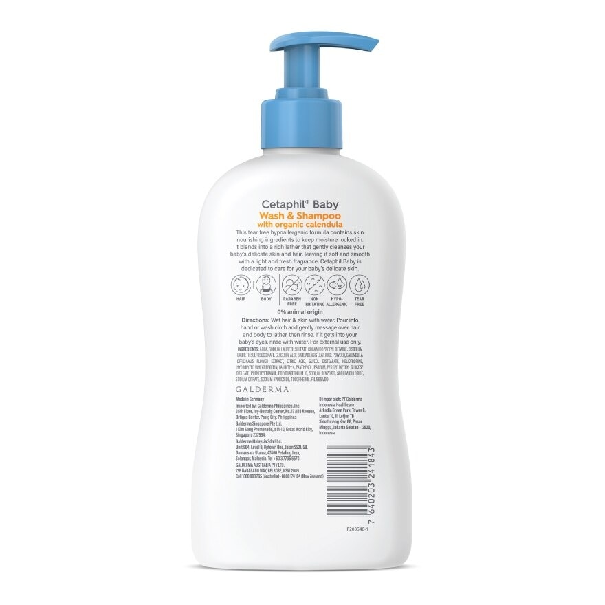 Baby Wash & Shampoo With Organic Calendula 400ML