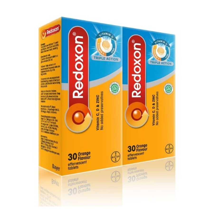 Redoxon Triple Action Vitamin C, D & Zinc Effervescent Orange 2X30’S image