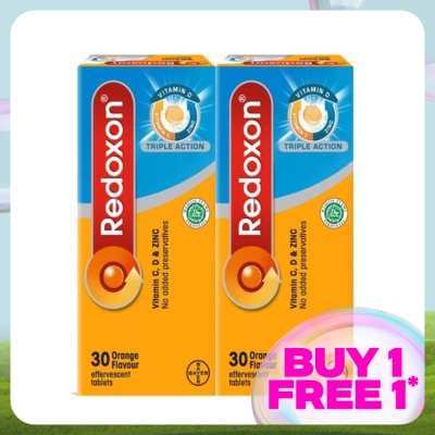 REDOXON Redoxon Triple Action Vitamin C, D & Zinc Effervescent Orange 2X30’S