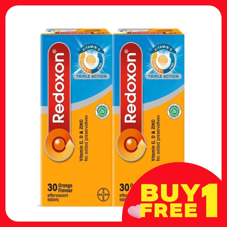 Redoxon Triple Action Vitamin C, D & Zinc Effervescent Orange 2X30’S