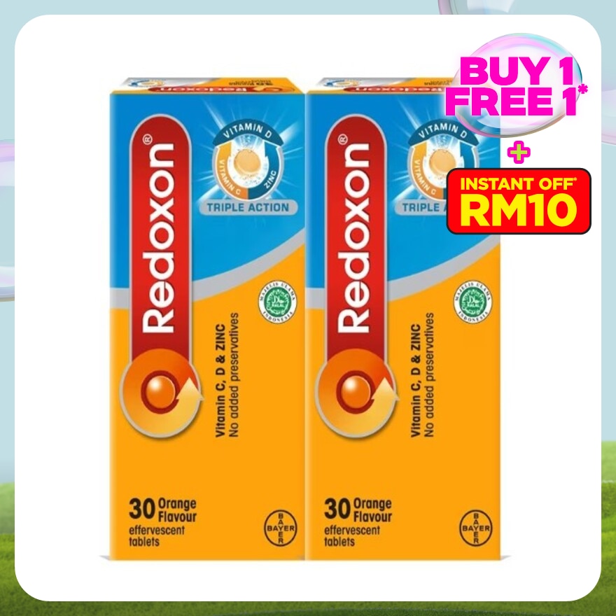 Redoxon Triple Action Vitamin C, D & Zinc Effervescent Orange 2X30’S