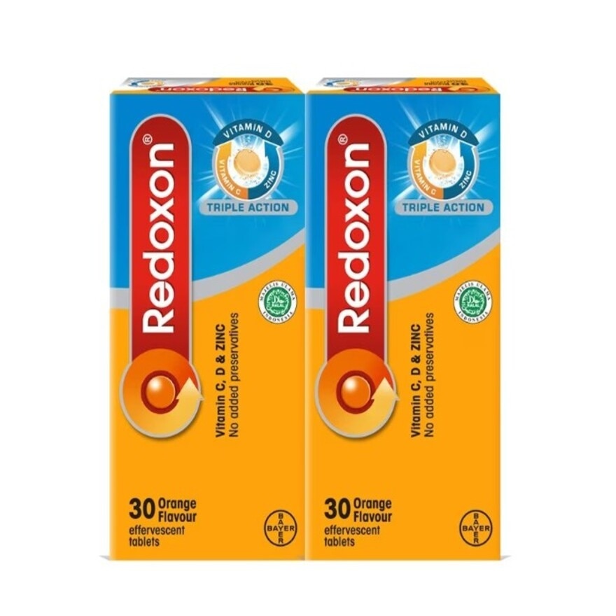 Redoxon Triple Action Vitamin C, D & Zinc Effervescent Orange 2X30’S