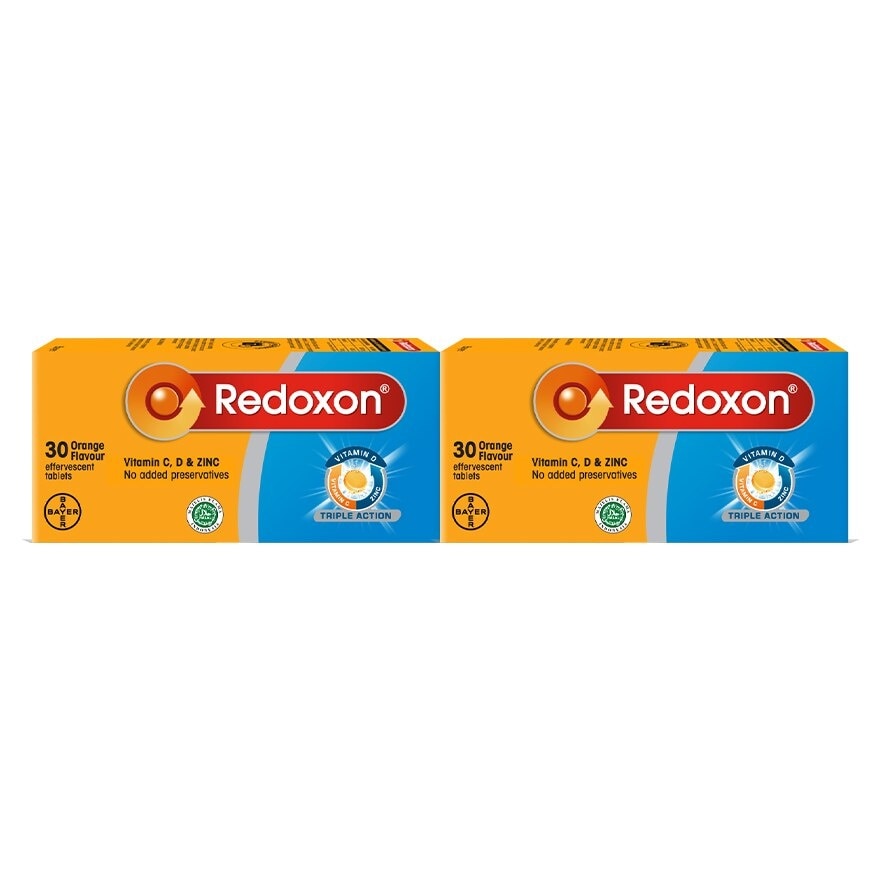 Redoxon Triple Action Vitamin C, D & Zinc Effervescent Orange 2X30’S