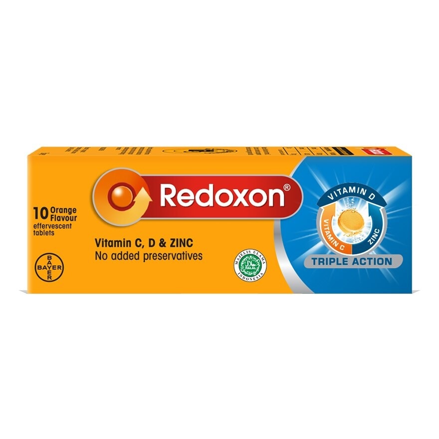 Redoxon Triple Action Vitamin C, D & Zinc Effervescent Orange 10’S