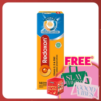 REDOXON Triple Action Vitamin C, D & Zinc Effervescent Orange 10’S